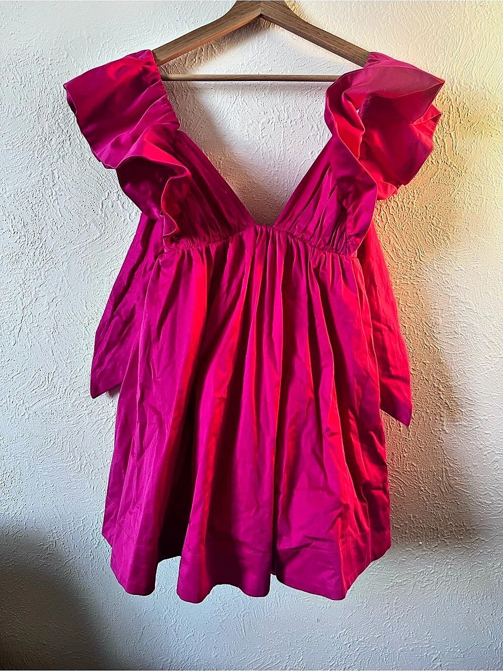For love and lemons Mini Ruffle Dress in Pink Size m NWT